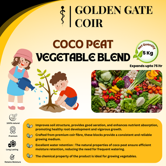 Coco Peat Block - Vegetable Blend - 5kg block - 75ltr