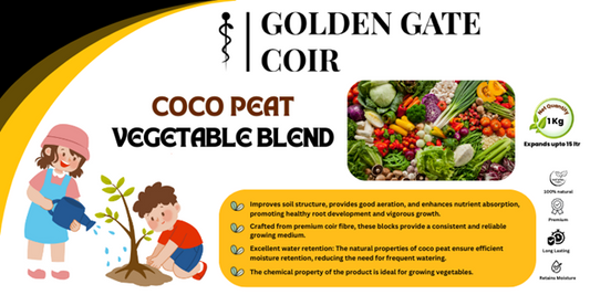 Coco Peat Block - Vegetable Blend - 1kg block - 15 ltr