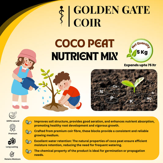 Coco Peat Block - Block Nutrient Blend - 5kg - 75ltr