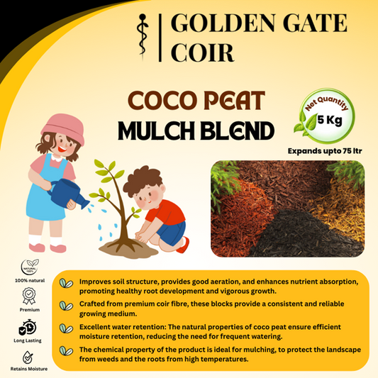 Coco Peat Block - Mulch Blend -5kg Block - 75ltr