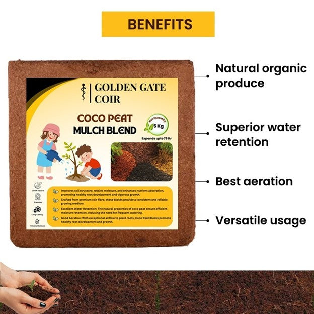 Coco Peat Block - Soil Topper Blend - 5kg Block - 75ltr